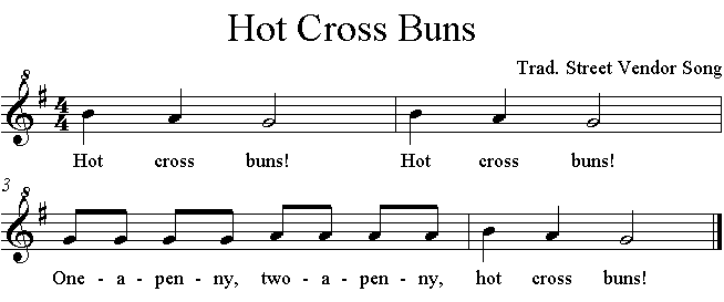 Hot cross bun song.